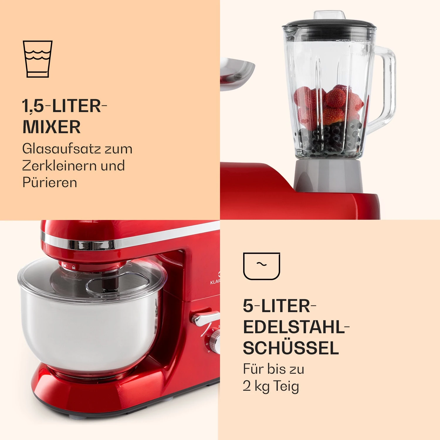 Lucia Elegance Küchenmaschine Mixer Fleischwolf 2000W BPA-frei Lucia Elegance Küchenmaschine Mixer Fleischwolf 2000W BPA-frei -Deutschland Klarstein Verkaufs-Shop 10035641 de 0006 logo