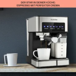 Arabica Comfort Espressomaschine 1350W 20 Bar 1,8l Touch-Bedienfeld -Deutschland Klarstein Verkaufs-Shop 10035655 de 0004 usp