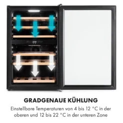 Vinamour 37 Duo Weinkühlschrank 2 Kühlzonen 112 Liter 37 Flaschen -Deutschland Klarstein Verkaufs-Shop 10035663 de 0004 logo