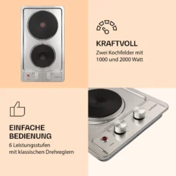 Appetito Domino Elektrokochfeld 2 Platten 3000 Watt Edelstahl -Deutschland Klarstein Verkaufs-Shop 10035700 de 0003 logo