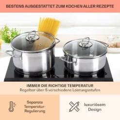 Cookbuddy Doppel-Kochfeld 2400W 5 Leistungsstufen Glaskeramik -Deutschland Klarstein Verkaufs-Shop 10035705 de 0005 usp