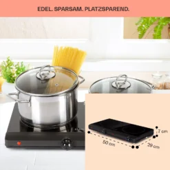 Cookbuddy Doppel-Kochfeld 2400W 5 Leistungsstufen Glaskeramik -Deutschland Klarstein Verkaufs-Shop 10035705 de 0006 usp