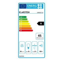 Kronleuchter Smart Inselabzugshaube 595m³/h App-Steuerung LED-Panel -Deutschland Klarstein Verkaufs-Shop 10035710 energy label