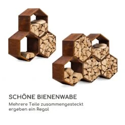Hexawood Rust Holzspeicher Hexagon-Form 50,2x58x32cm -Deutschland Klarstein Verkaufs-Shop 10035765 de 0004 logo