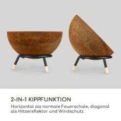 Fireball Rust Feuerschale 60 Cm Ø Kippbare Rost-Finish Rost / Holz -Deutschland Klarstein Verkaufs-Shop 10035771 de 0003 logo