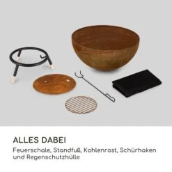 Fireball Rust Feuerschale 60 Cm Ø Kippbare Rost-Finish Rost / Holz -Deutschland Klarstein Verkaufs-Shop 10035771 de 0008 logo