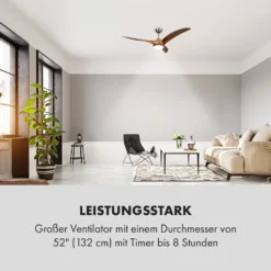 Monteverde Deckenventilator Deckenleuchte 52" 8.376m³/h 3 Flügel -Deutschland Klarstein Verkaufs-Shop 10035788 de 0006 logo