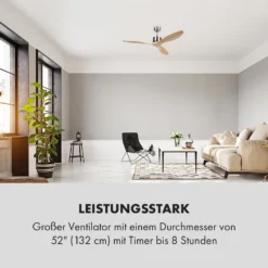 Santa Elena Deckenventilator 52" 9.060m³/h 3 Echtholzflügel -Deutschland Klarstein Verkaufs-Shop 10035789 de 0006 logo