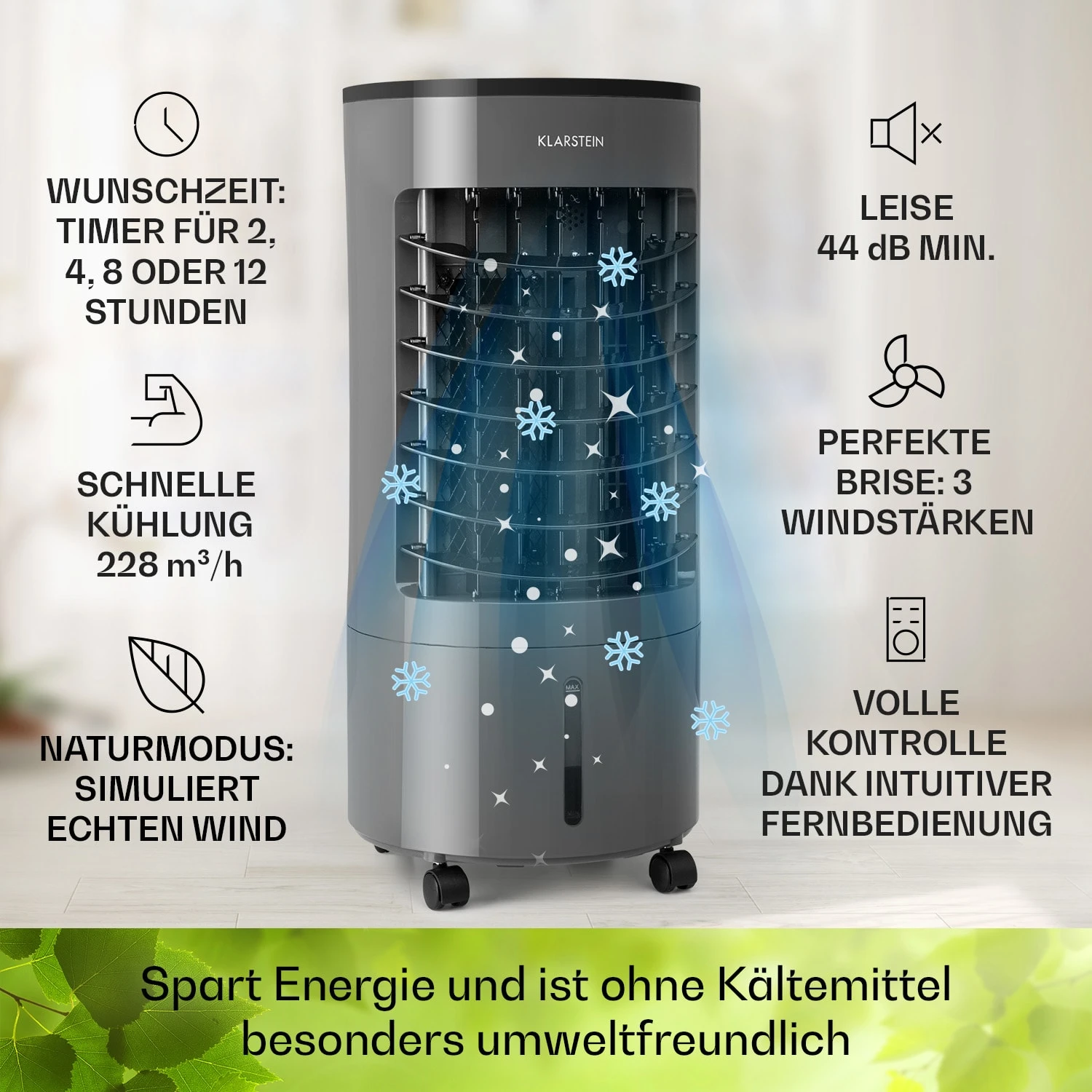 Skypillar 3-in-1 Luftkühler Ventilator 5L Fernbedienung Touch-Panel Skypillar 3-in-1 Luftkühler Ventilator 5L Fernbedienung Touch-Panel -Deutschland Klarstein Verkaufs-Shop 10035795 de 0002 usp