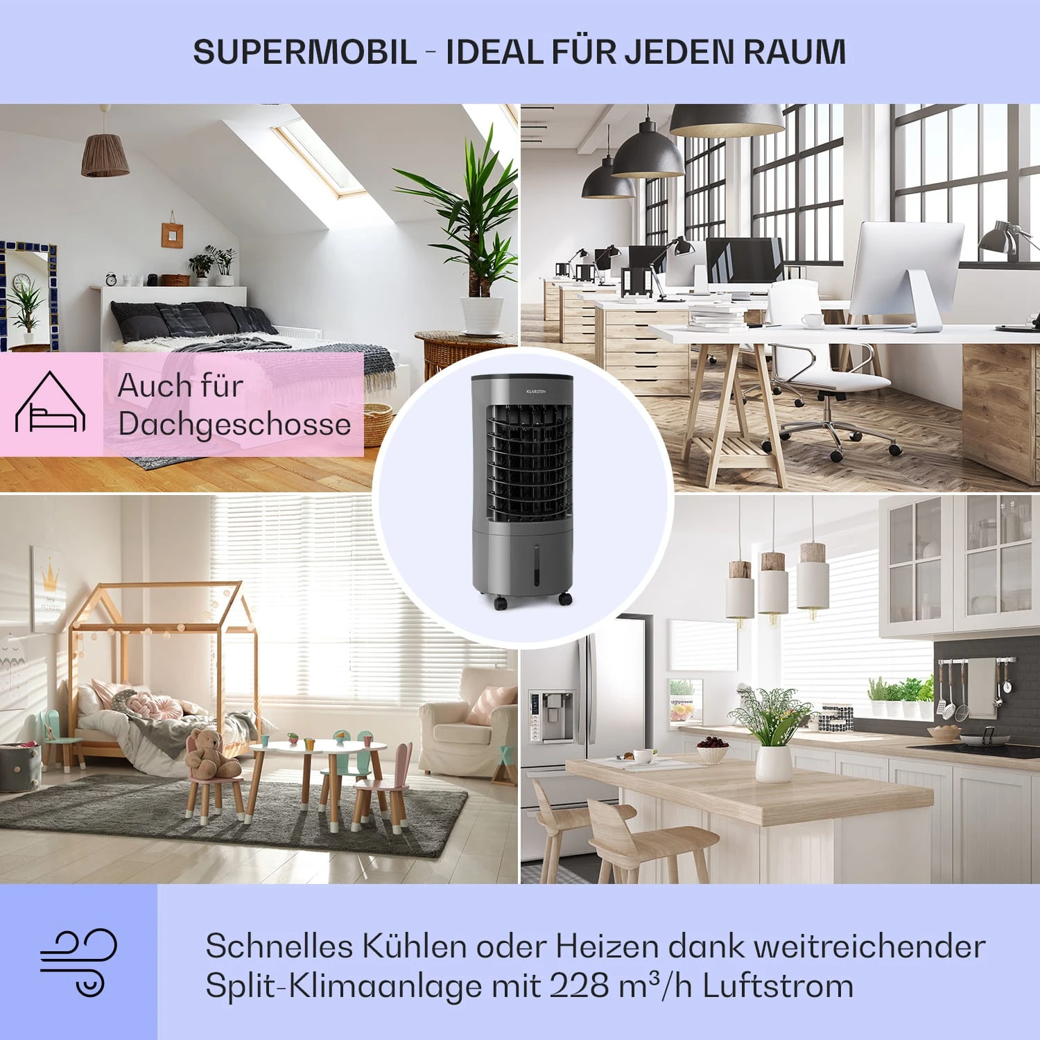Skypillar 3-in-1 Luftkühler Ventilator 5L Fernbedienung Touch-Panel Skypillar 3-in-1 Luftkühler Ventilator 5L Fernbedienung Touch-Panel -Deutschland Klarstein Verkaufs-Shop 10035795 de 0005 usp