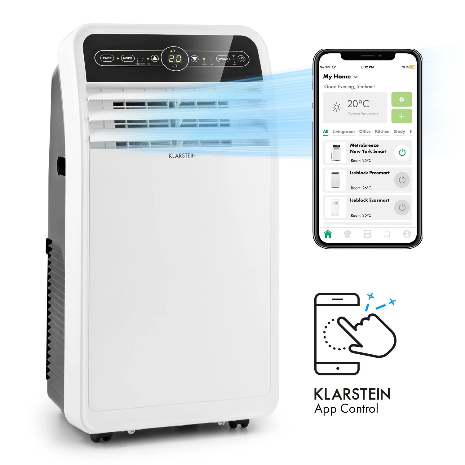 Metrobreeze New York Smart 7k mobile Klimaanlage 7000 BTU/2,1 kW Metrobreeze New York Smart 7k Mobile Klimaanlage 7000 BTU/2,1 KW -Deutschland Klarstein Verkaufs-Shop 10035796 yy 0001 titel