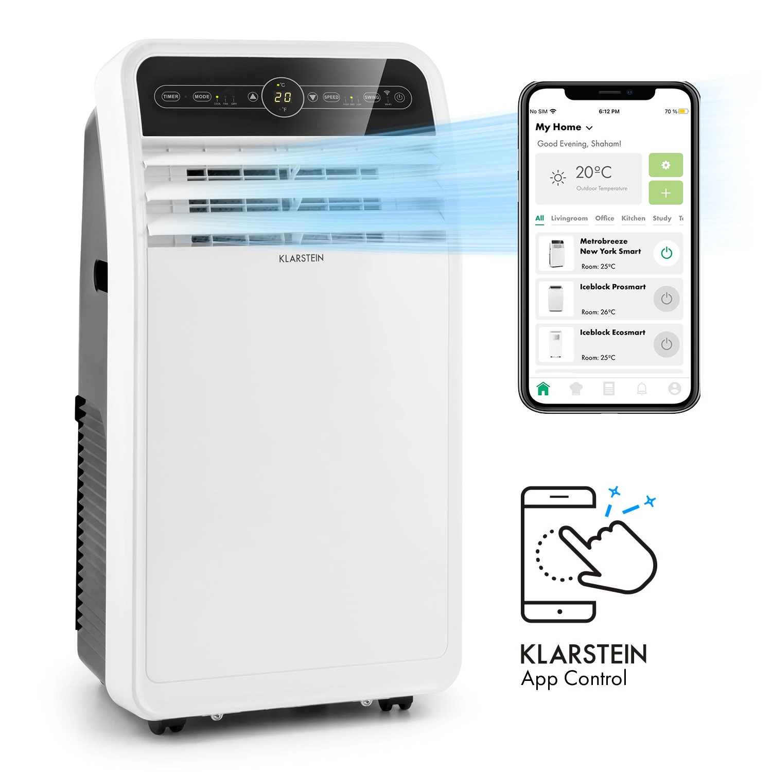 Metrobreeze New York Smart 12k mobile Klimaanlage 12000 BTU / 3,5 kW Metrobreeze New York Smart 12k Mobile Klimaanlage 12000 BTU / 3,5 KW -Deutschland Klarstein Verkaufs-Shop 10035800 yy 0001 titel