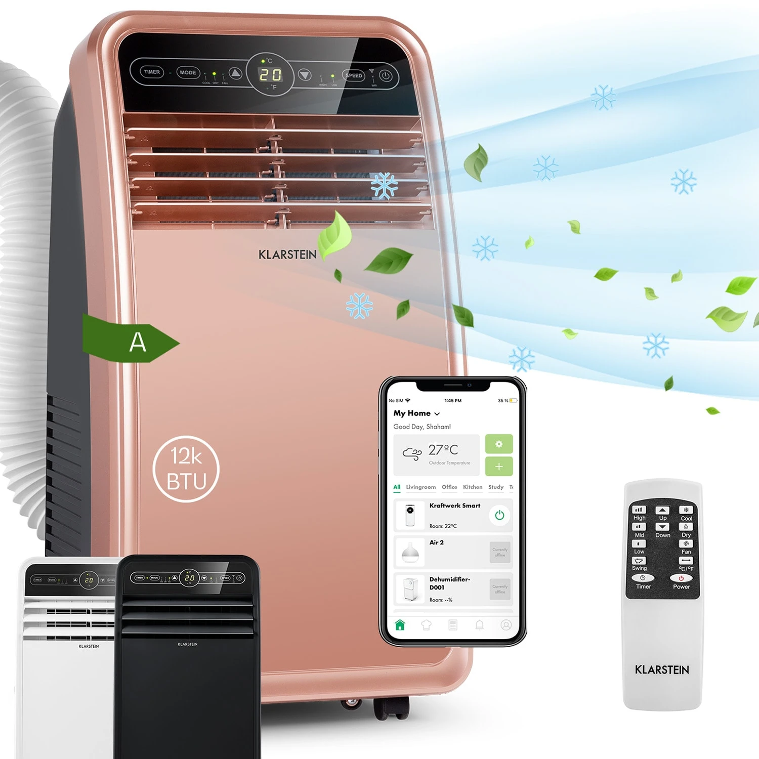 Metrobreeze New York Smart 12k mobile Klimaanlage 12000 BTU/3,5 kW Metrobreeze New York Smart 12k Mobile Klimaanlage 12000 BTU/3,5 KW -Deutschland Klarstein Verkaufs-Shop 10035802 yy 0001 main
