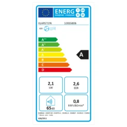 Pure Blizzard Smart 7k Mobile Klimaanlage 7000BTU/2,1 KW Fernbedienung -Deutschland Klarstein Verkaufs-Shop 10035806 energy label