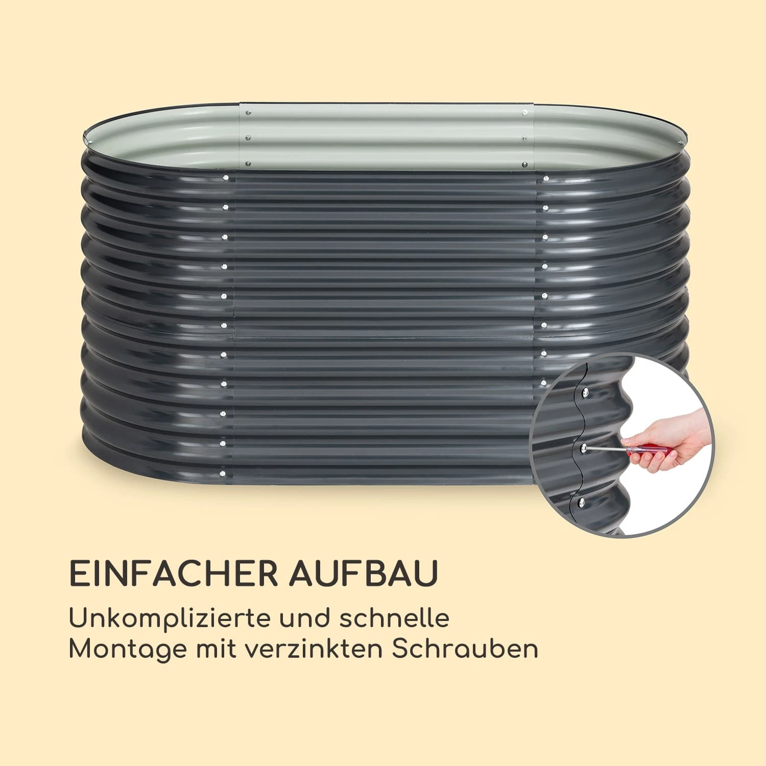 High Grow Hochbeet 160 x 80 x 80 cm Stahl-Wellblech einfacher Aufbau High Grow Hochbeet 160 X 80 X 80 Cm Stahl-Wellblech Einfacher Aufbau -Deutschland Klarstein Verkaufs-Shop 10035814 de 0005 logo