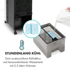 Cooler Rush Ventilator Luftkühler 5,5L 45W Fernbedienung 5x Eispack -Deutschland Klarstein Verkaufs-Shop 10035824 de 0006 logo