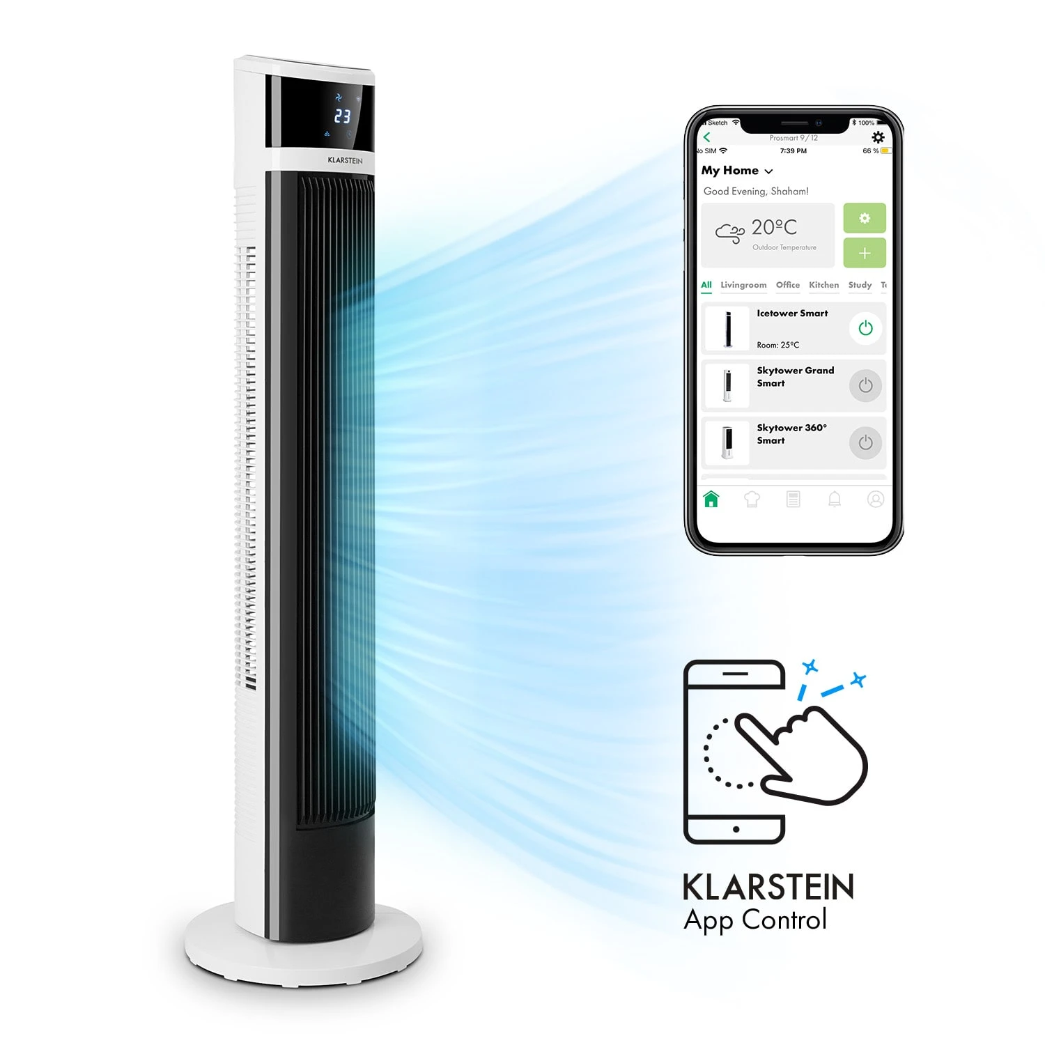Icetower Smart Standventilator 45 Watt App-Steuerung Icetower Smart Standventilator 45 Watt App-Steuerung -Deutschland Klarstein Verkaufs-Shop 10035832 yy 0001 titel