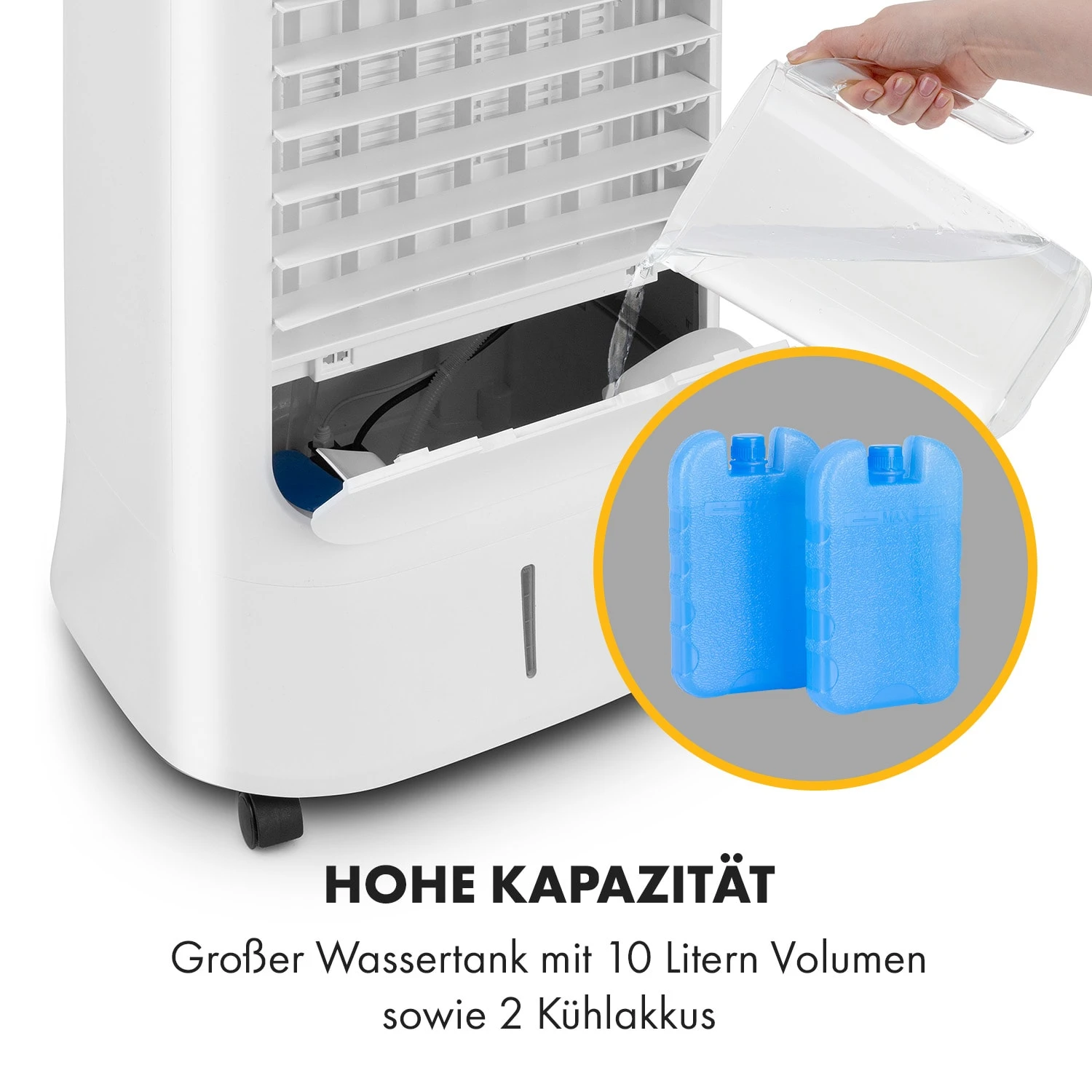 Iceberg Breeze 2-in-1 Luftkühler 65 Watt 283 m3/h 10 L Tank 2 Kühlakkus Iceberg Breeze 2-in-1 Luftkühler 65 Watt 283 M3/h 10 L Tank 2 Kühlakkus -Deutschland Klarstein Verkaufs-Shop 10035854 de 0007 logo