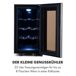 Reserva 8 Slim Uno Weinkühlschrank 8 Flaschen 23 Liter Edelstahl -Deutschland Klarstein Verkaufs-Shop 10035861 de 0003 logo