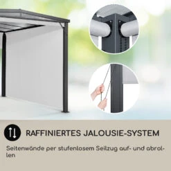 Pantheon Cortina Solid Sky Pergola Vordach 3x3m Polycarbonat -Deutschland Klarstein Verkaufs-Shop 10035872 de 0005 usp