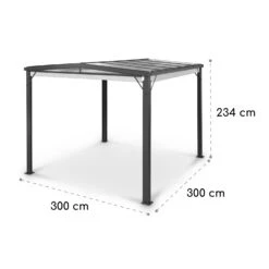 Pantheon Cortina Solid Sky Pergola Vordach 3x3m Polycarbonat -Deutschland Klarstein Verkaufs-Shop 10035872 yy 0007 dimensions