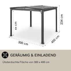 Pantheon Cortina Solid Sky Pergola Vordach 3x4m Polycarbonat -Deutschland Klarstein Verkaufs-Shop 10035873 de 0004 usp