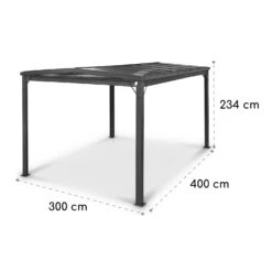 Pantheon Cortina Solid Sky Pergola Vordach 3x4m Polycarbonat -Deutschland Klarstein Verkaufs-Shop 10035873 yy 0007 dimensions