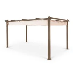 Pantheon Rust Pergola Aluminium 3x4m 6 Eckpfosten Wasserabweisend