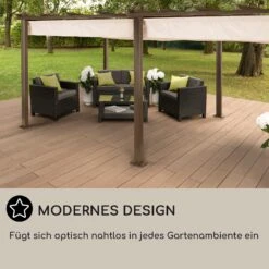 Pantheon Rust Pergola Aluminium 3x6m 6 Eckpfosten Wasserabweisend -Deutschland Klarstein Verkaufs-Shop 10035891 DE 0006 usp
