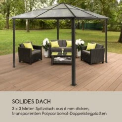 Pantheon Solid Sky Ambient Solar Pavillon 3x3m Polycarbonat Aluminium -Deutschland Klarstein Verkaufs-Shop 10035900 de 0007 logo