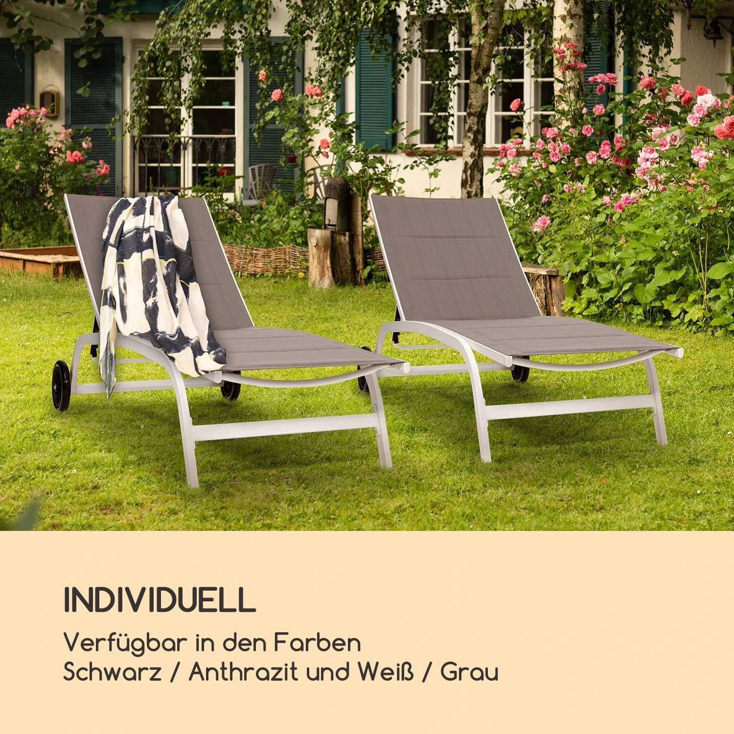 Limala Sonnenliege Lounger Stahl/Aluminium Textilene 150 kg mobil Limala Sonnenliege Lounger Stahl/Aluminium Textilene 150 Kg Mobil -Deutschland Klarstein Verkaufs-Shop 10035921 de 0006 logo