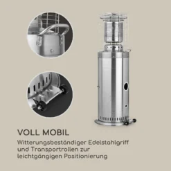 Heatwave Gasheizstrahler 10 KW (728 G/h) Bodenrollen Schutzcover Piezozündung -Deutschland Klarstein Verkaufs-Shop 10035957 de 0003 logo