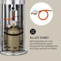 Heatwave Gasheizstrahler 10 KW (728 G/h) Bodenrollen Schutzcover Piezozündung -Deutschland Klarstein Verkaufs-Shop 10035957 de 0005 logo