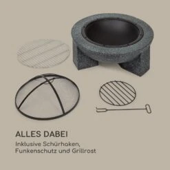 Troja Feuerschale Grill Ø 75 Cm Funkenfang Stahl Kunststein Feuerfest -Deutschland Klarstein Verkaufs-Shop 10035976 de 0007 logo
