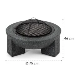 Troja Feuerschale Grill Ø 75 Cm Funkenfang Stahl Kunststein Feuerfest -Deutschland Klarstein Verkaufs-Shop 10035976 yy 0008 logo