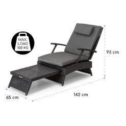 Kos Lounger Liegestuhl Mit Fußteil Stahlrahmen 6-Positionen -Deutschland Klarstein Verkaufs-Shop 10035990 de 0006 usp