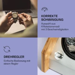 Garonne 4 Uhrenbeweger, 2 Drehteller, 4 Uhren, 3 Geschwindigkeiten, 4 Modi, Bambus -Deutschland Klarstein Verkaufs-Shop 10036042 de 0003 logo