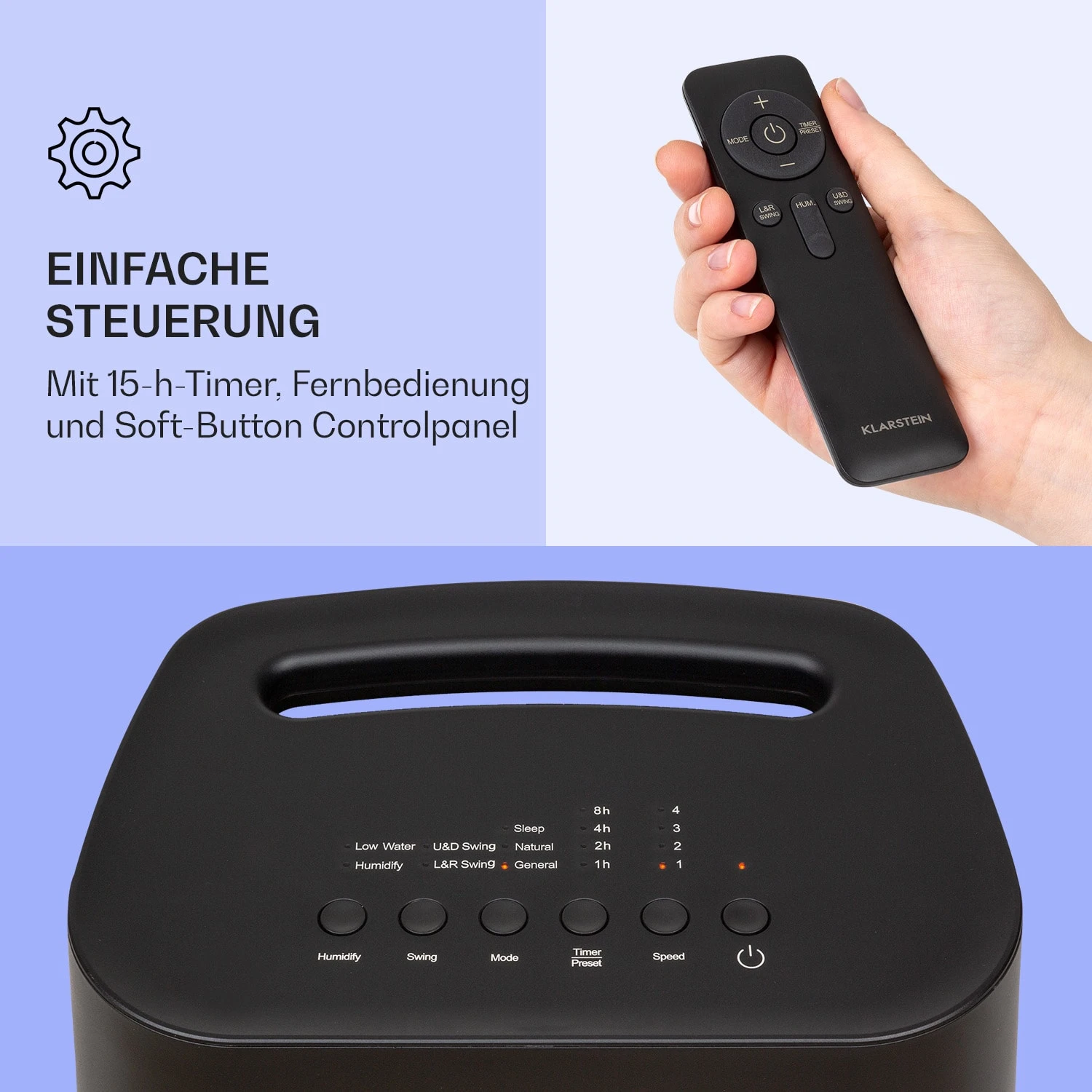 IceWind Max 3-in-1 Luftkühler 330 m³/h 60W 6 Ltr Timer Fernbedienung IceWind Max 3-in-1 Luftkühler 330 M³/h 60W 6 Ltr Timer Fernbedienung -Deutschland Klarstein Verkaufs-Shop 10036068 de 0006 logo