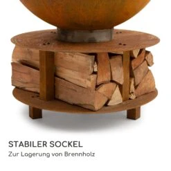 Savage 2.0 Rund Feuerschalen-Grill Ø: 60 Cm Stabiler Sockel Holzlager -Deutschland Klarstein Verkaufs-Shop 10036085 de 0003 logo