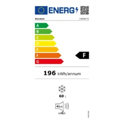 Laika 60L Gefrierschrank 60 Liter 3 Schubladen Temperatur: -18 Bis 0 °C -Deutschland Klarstein Verkaufs-Shop 10036171 energy label