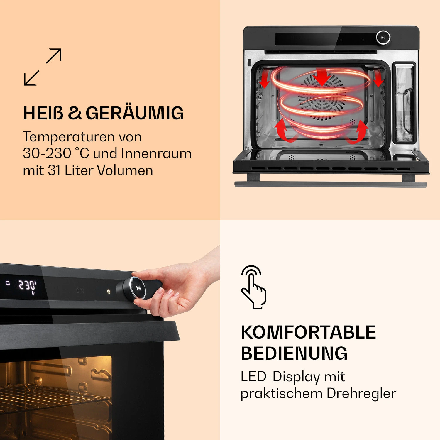 VaporChef Dampfbackofen 230 °C 31 l Drehregler EEK A VaporChef Dampfbackofen 230 °C 31 L Drehregler EEK A -Deutschland Klarstein Verkaufs-Shop 10036173 de 0004 logo