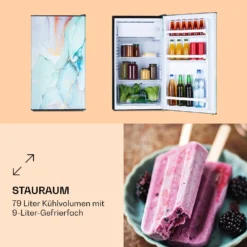 CoolArt 79L Kühl-Gefrier-Kombination EEK F Gefrierfach 9l Designtür -Deutschland Klarstein Verkaufs-Shop 10036182 de 0003 logo