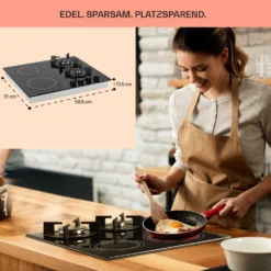 MultiChef 4 Kombi-Gaskochfeld Gas/Glaskeramik 4 Zonen -Deutschland Klarstein Verkaufs-Shop 10036337 de 0006 usp