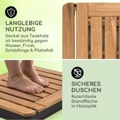 Sumatra Teak Square Gartendusche Aluminium Teakholz Tragegriff -Deutschland Klarstein Verkaufs-Shop 10036350 de 0003 usp