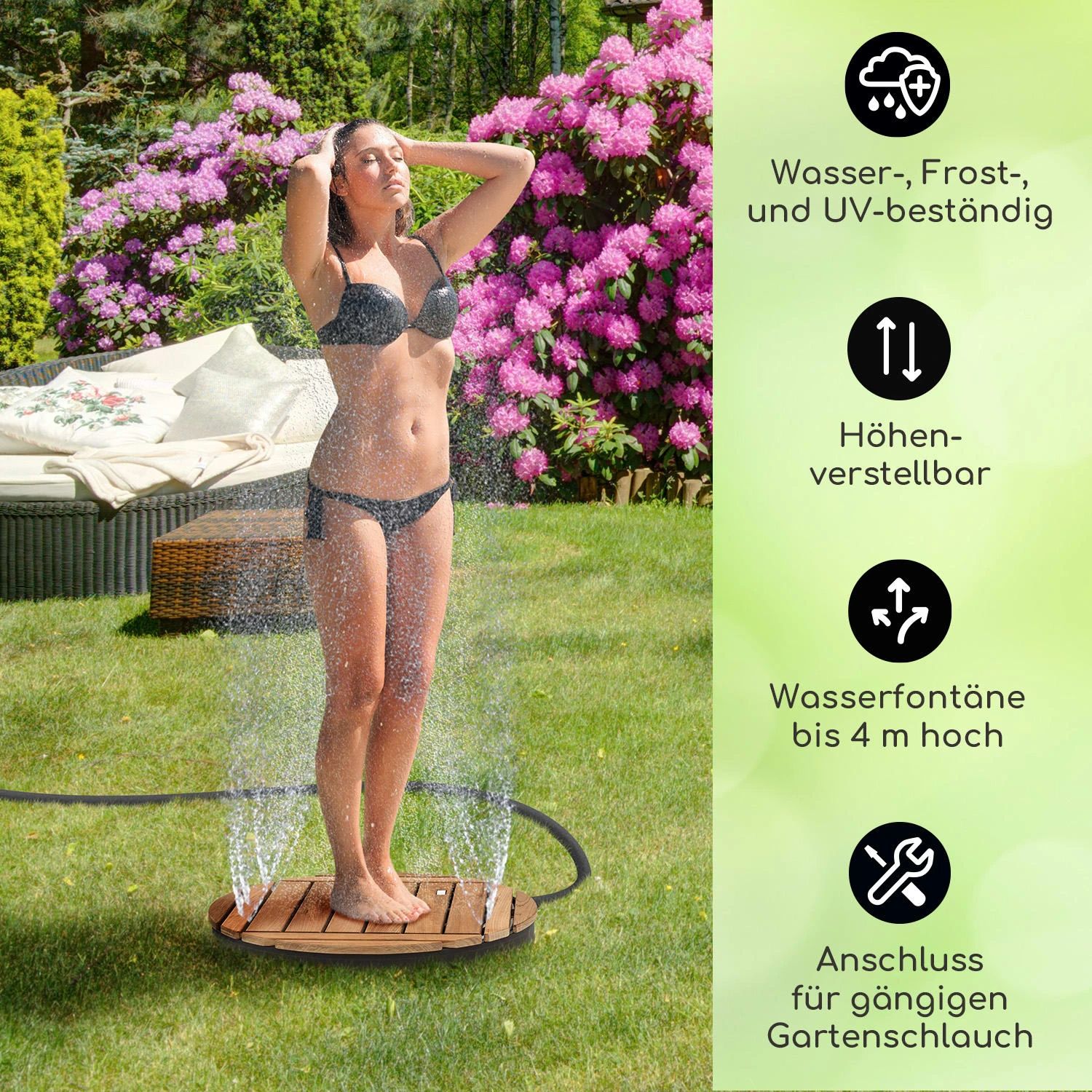 Sumatra Teak Round Gartendusche Aluminium Teakholz Tragegriff Sumatra Teak Round Gartendusche Aluminium Teakholz Tragegriff -Deutschland Klarstein Verkaufs-Shop 10036351 de 0002 usp