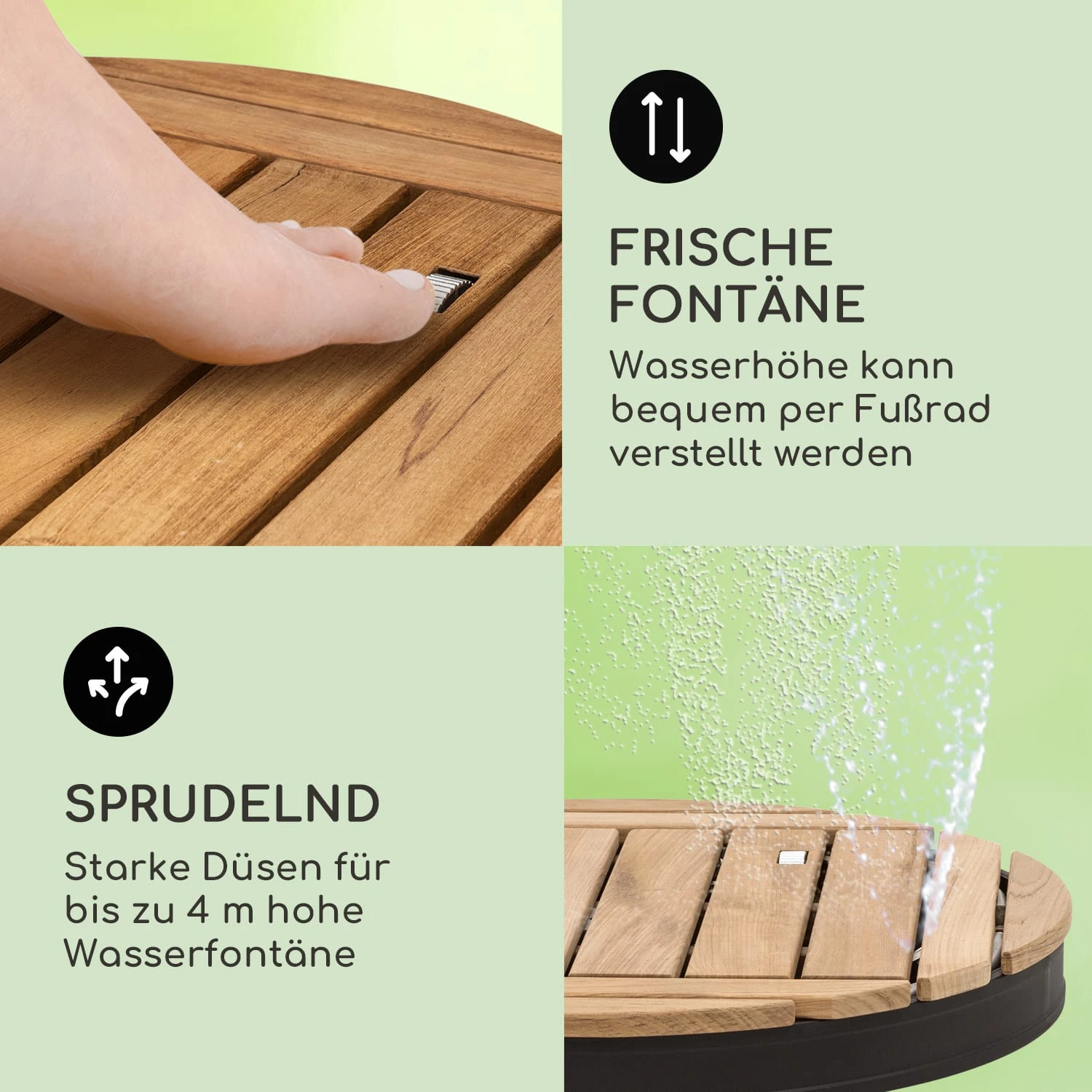 Sumatra Teak Round Gartendusche Aluminium Teakholz Tragegriff Sumatra Teak Round Gartendusche Aluminium Teakholz Tragegriff -Deutschland Klarstein Verkaufs-Shop 10036351 de 0004 usp