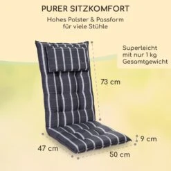 Sylt Polsterauflage Sesselauflage Kopfkissen Polyester 50x120x9cm 4 Sylt Polsterauflage Sesselauflage Kopfkissen Polyester 50x120x9cm -Deutschland Klarstein Verkaufs-Shop 10036541 de 0005 usp