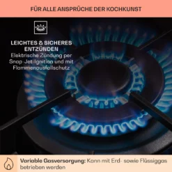 Alchemist 3 Gaskochfeld 3-flammig Aluminium-Brenner Glaskeramik -Deutschland Klarstein Verkaufs-Shop 10037804 de 0005 usp