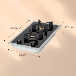 Goldflame Domino Prime Gaskochfeld 2-flammig Messing-Brenner Glaskeramik -Deutschland Klarstein Verkaufs-Shop 10037806 yy 0007 logo