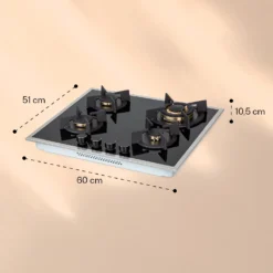Goldflame Domino 4 Prime Gaskochfeld 4-flammig Messing-Brenner Glaskeramik -Deutschland Klarstein Verkaufs-Shop 10037807 yy 0007 logo